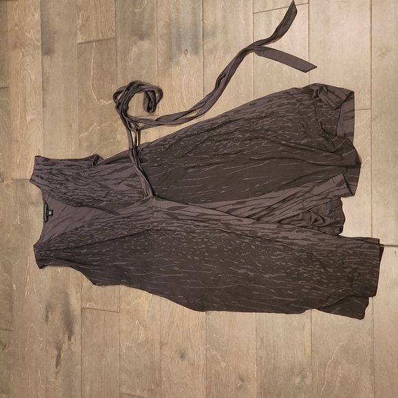 Banana Republic Tie Wrap Dress Gray Size Large - Picture 1 of 3